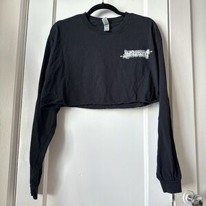 Black Long Sleeve Crop Top